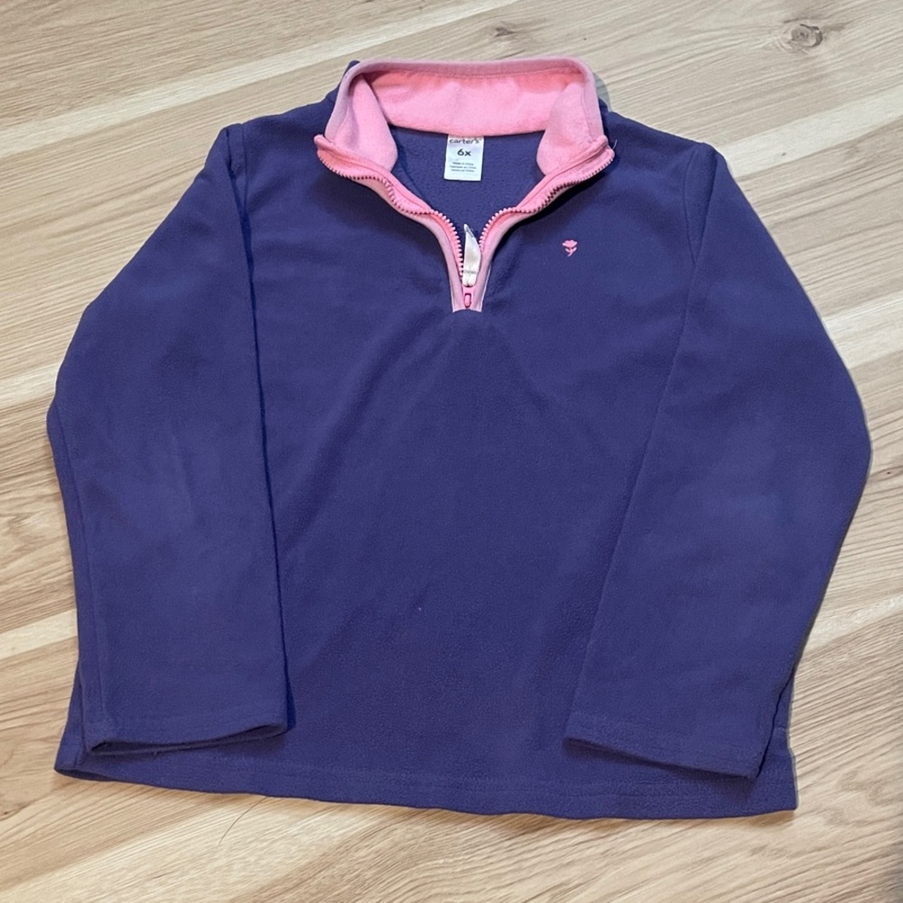 Carter's Pink and Purple Fleece Quarter-Zip